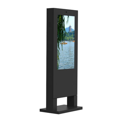 Signage preto de Digitas do suporte do assoalho do jogador IP65 da propaganda do LCD 43Inch Android