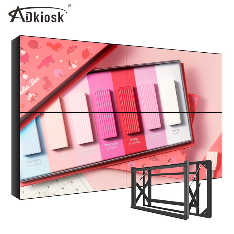 tela video da exposição de parede a multi 4x4 do LCD da moldura de 3.5mm FEZ o painel 500cd/M2